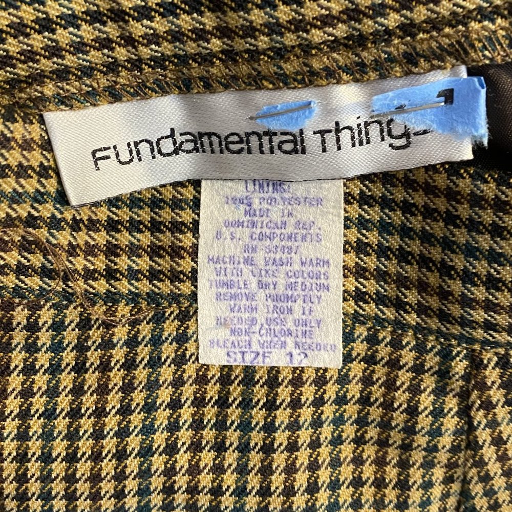 FUNDAMENTAL THINGS -- Mid-Lgth Skirt, Houndstooth, Beige/Green/Maroon, Back Zip - Picture 11 of 12